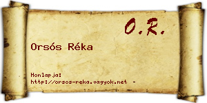 Orsós Réka névjegykártya