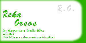 reka orsos business card