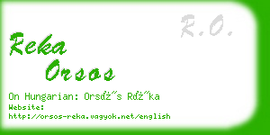 reka orsos business card